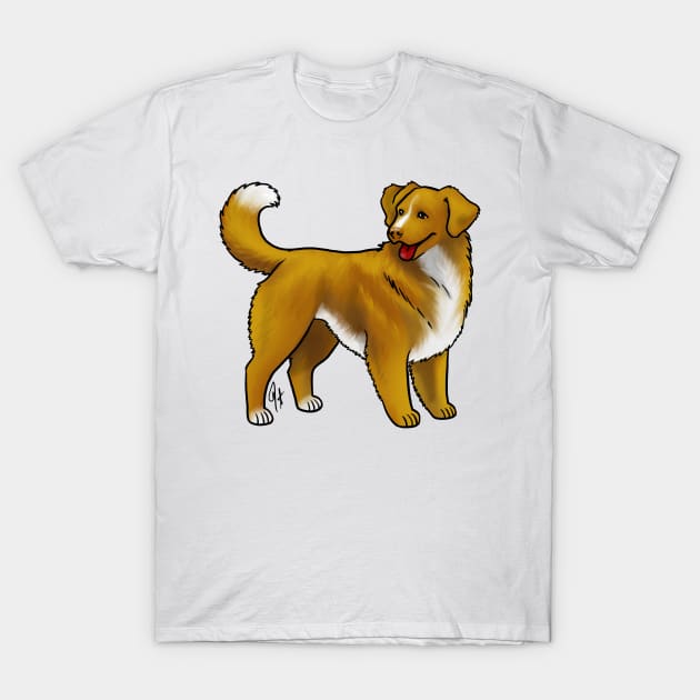 Dog - Nova Scotia Duck Tolling Retriever - Red Gold and White T-Shirt by Jen's Dogs Custom Gifts and Designs